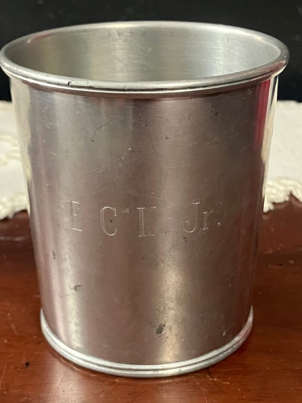 Vintage Stieff Pewter The Valentine Museum Julep Cup P82-22 Monogrammed ECK Jr.